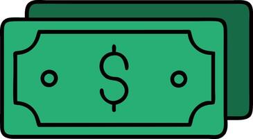 Green Dollar Bill for Financial Design and Digital Use vector