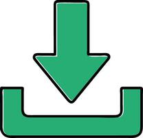 Green Download Arrow for Digital Media and Interface Design vector