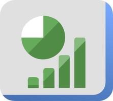 Green Growth Chart and Pie Graph for Business Data Analysis vector