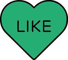 Green Heart Shaped Like Symbol for Social Media and Graphic Design vector