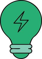 Green Lightbulb with Lightning Bolt for Renewable Energy and Innovation vector