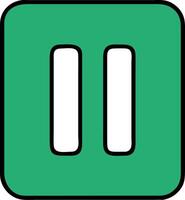Green Pause Button for Multimedia and UI Design Elements vector