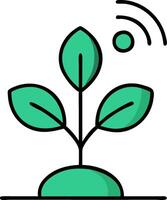 Green Plant with Wireless Signal for Technology and Agriculture Design vector