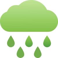 Green Rain Cloud Symbol for Weather Apps and Environmental Graphics vector