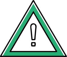 Green Triangle Warning Sign with Exclamation Mark for Safety Alerts and Notices vector