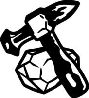 Hammer and Gemstone Silhouette Art for Design Illustrations and Tattoo Concepts vector