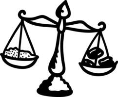 Hand Drawn Balance Scale Illustration for Justice and Equality Concepts vector