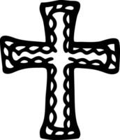 Hand Drawn Abstract Black Cross Design vector