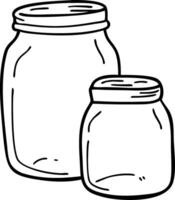 Hand Drawn Mason Jars Outline for Crafts and Design Projects vector