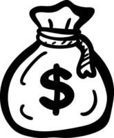 Hand Drawn Money Bag for Finance and Savings Concepts vector