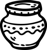 Hand Drawn Decorative Clay Pot Art for Craft Projects and Design Use vector