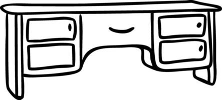 Hand Drawn Office Desk Illustration for Design Projects and Teaching Materials vector