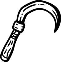 Hand Drawn Sickle Agriculture Tool Rustic Design vector