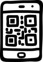 Hand Drawn Smartphone QR Code Illustration for Digital Use vector