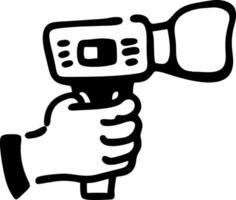 Hand Holding Retro Camera Illustration for Multimedia Projects vector