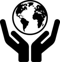 Hands Holding Earth Globe Symbolizing Global Care and Environmental Responsibility vector
