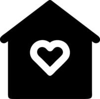 Heart in House Symbolizing Love and Home in Black Design vector