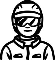 Helmeted Motorcyclist Illustration Safety Gear Design vector