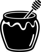 Honey Jar with Dipper for Food Design and Branding vector