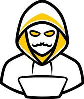 Hoodie Hacker Illustration with Mysterious Face Perfect for Security Themes vector