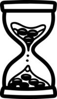 Hourglass Illustration Time Concept Tool for Design and Art Projects vector