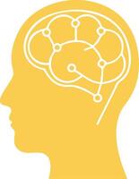 Human Brain Outline with Neural Network Conceptual Art vector