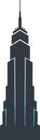 ic Skyscraper Silhouette Elegant Architectural Design vector