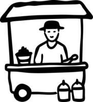 Ice Cream Vendor Outline Illustration for Business and Marketing Use vector