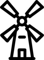ic Windmill Outline for Design and Branding Projects vector