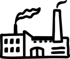 Industrial Factory Line Drawing for Environmental and Manufacturing Use vector