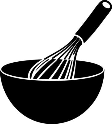 Kitchen Whisk in Mixing Bowl Illustration for Baking and Culinary Design