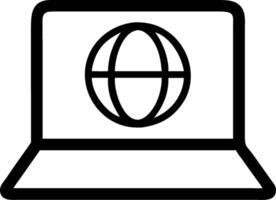 Laptop Internet Simple Black for Web Design and Online Communication Graphics vector