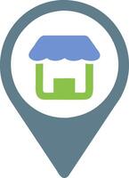 Location Pointer with Storefront for Maps and Navigation vector