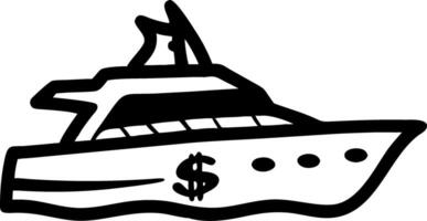 Luxury Yacht with Dollar Sign Illustration for Financial Wealth Concepts vector