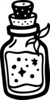 Magical Potion Bottle Illustration for Tattoos and Coloring Books vector
