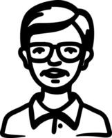 Male Portrait Illustration with Glasses for Digital Use and Design Projects vector