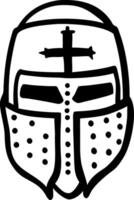 Medieval Crusader Helmet Illustration for Tattoo and Design Use vector