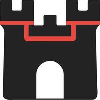Medieval Fortress with Battlements and Gateway Illustration vector