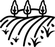 Minimalist Agricultural Landscape Illustration with Trees and Fields vector