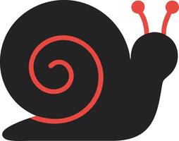 Minimalist Black Snail Illustration with Red Accents for Design and Decoration vector