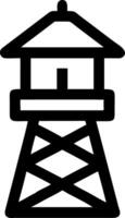 Minimalist Black Water Tower Outline Illustration for Design Projects vector