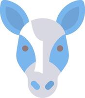 Minimalist Blue Donkey Head Illustration for Design and Educational Use vector
