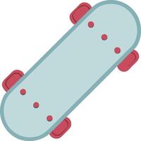 Minimalist Blue Skateboard Art with Red Wheels for Graphic Design vector