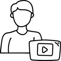 Minimalist Faceless Person with Player for Digital Content Creation vector