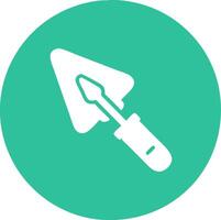 Minimalist Gray Trowel on Green Circle for Construction Design Projects vector