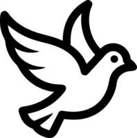 Minimalist Flying Dove Silhouette Outline for Logos and Tattoos vector