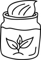 Minimalist Herbal Cream Jar for Natural Product Design and Branding vector