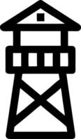 Minimalist Lighthouse Silhouette for Nautical Design and Coloring Applications vector