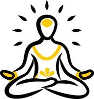 Minimalist Meditation Pose Illustration for Wellness and Mindfulness Design vector