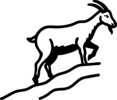 Minimalist Mountain Goat Illustration for Nature and Wildlife Design vector